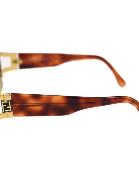 FENDI FF Logos Sunglasses Eye Wear Plastic Metal Brown Italy main image 5
